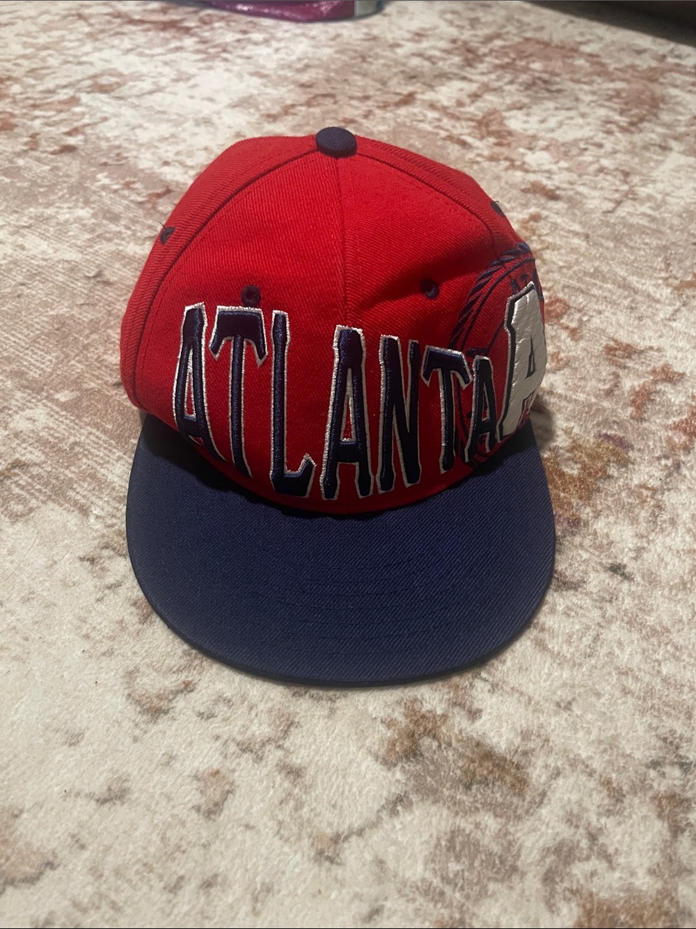 Men’s Red and Navy 'Atlanta' Baseball Cap - Unbranded
